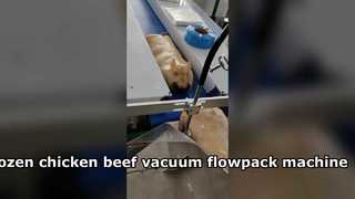 Fácil operação de frango congelado, carne bovina e carne de porco Máquina de embalagem de travesseiro a vácuo Flow Pack Máquina de embalagem