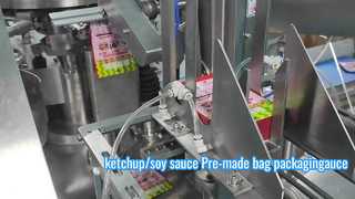Máquina de embalagem de saco pré-fabricado de molho, máquina de embalagem de saco plano de quatro lados