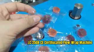 CE Certifucado LC-250X Gummy Candy / QQ Candy / QQ Gummy/ Chewy Candy Máquina de envoltório de fluxo horizontal