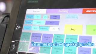 Máquina de embalagem de saco rotativo para pasta de carne a vácuo